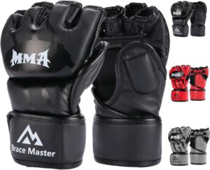 Brace Master MMA Gloves UFC Fingerless Punching Bag Gloves